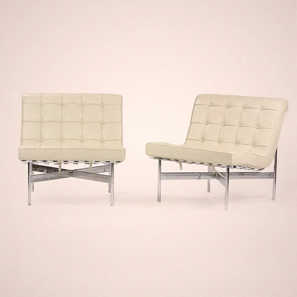 1950's Original Pair Lounge Chairs 5-LC Lounge Chairs Katavolos Estelle Laverne