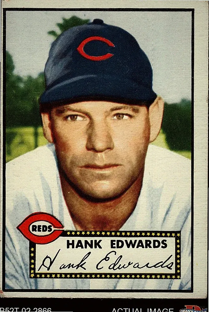 1952 Topps #176 Hank Edwards Cream Back Reds 2 - GOOD