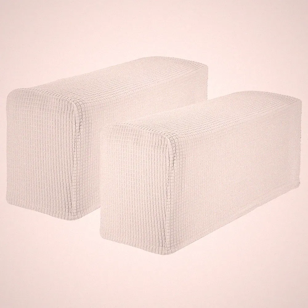 2 Pcs Couch Arm Covers, Sofas Armchair Covers for Recliner Sofa, Cream White