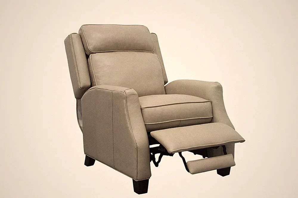 BarcaLounger Nixon 7-4582 Leather Manual Recliner Chair 5700-81 Shoreham Cream