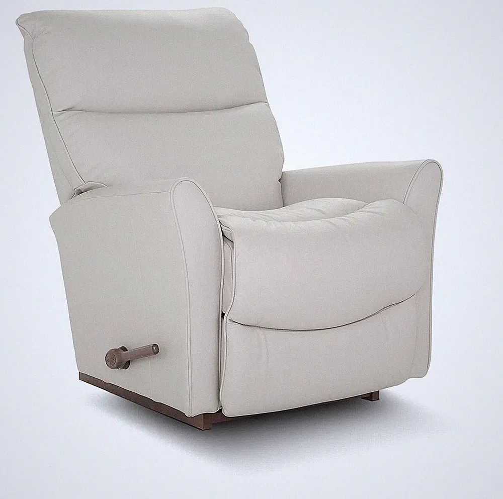 Beige Leather La-Z-Boy Manual Rocker Recliner Lazy Boy Armchairs Lazyboy Cream