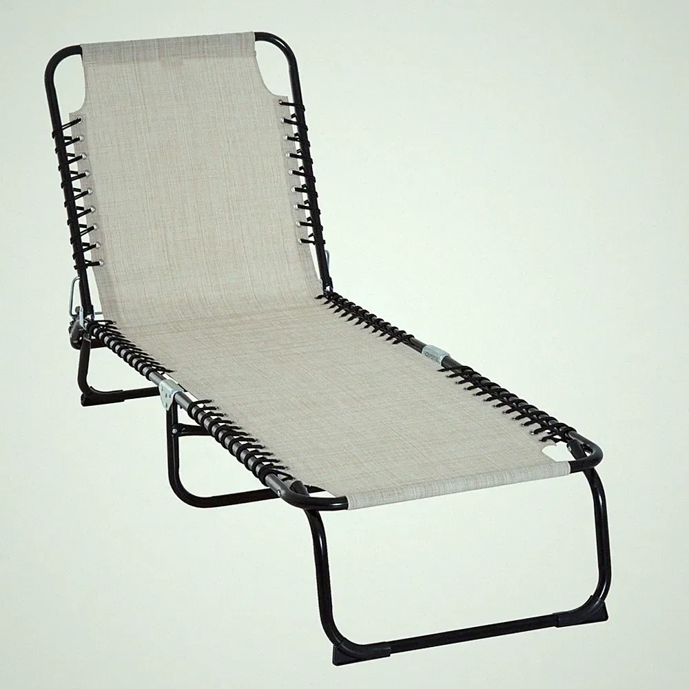 Folding Outdoor Pool Lounge Chair Patio Beach Tanning Deck Lawn Chaise Reclining