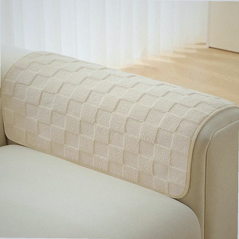 Fuzzy Couch Arm Covers Recliner Arm Covers, Arm Chair Covers Set of 2, Non-Sl...