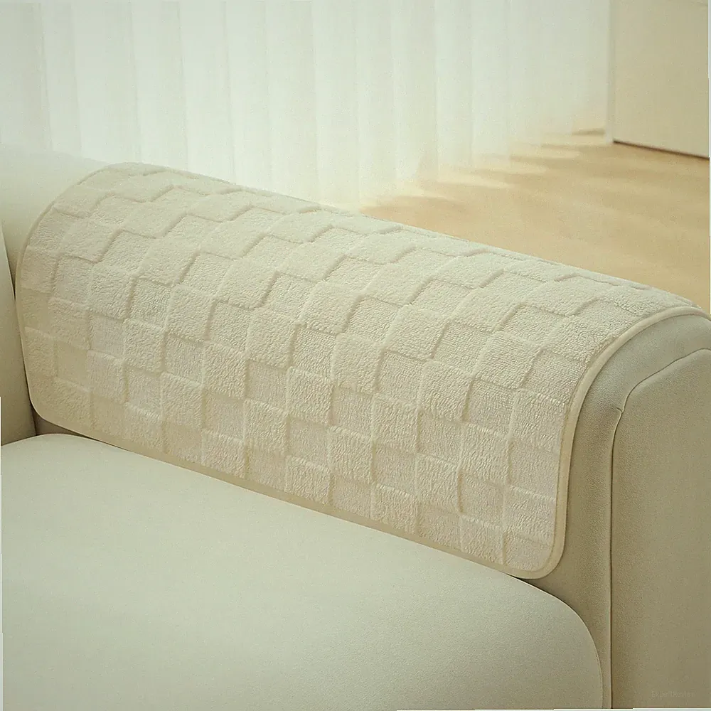 Fuzzy Couch Arm Covers Recliner Arm Covers, Arm Chair Covers Set of 2, Non-Slip