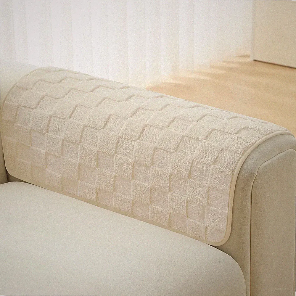 Fuzzy Couch Arm Covers Recliner Arm Covers, Arm Chair Set of 2, Non-Slip Chair