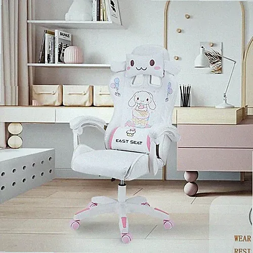 Gaming Chair Adults Girls Cute Cream Pie Bunny Computer Leather Armchair Office