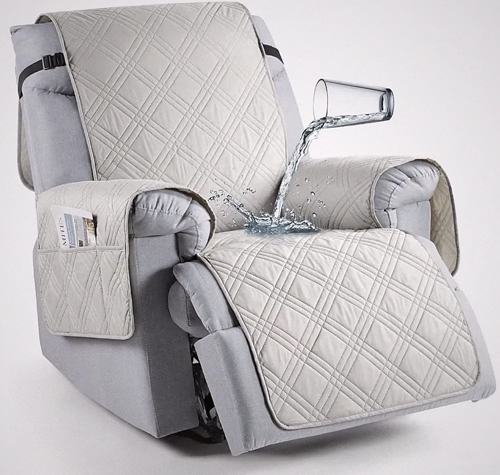 Off White 100% Waterproof Recliner Chair Cover Small Recliner Covers X-Small 20”