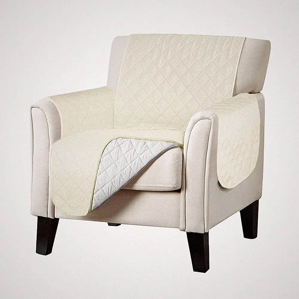 Quilted Chair Sofa Cover Recliner 1 Seater Couch Kid Pet Protector Mat Anti-slip
