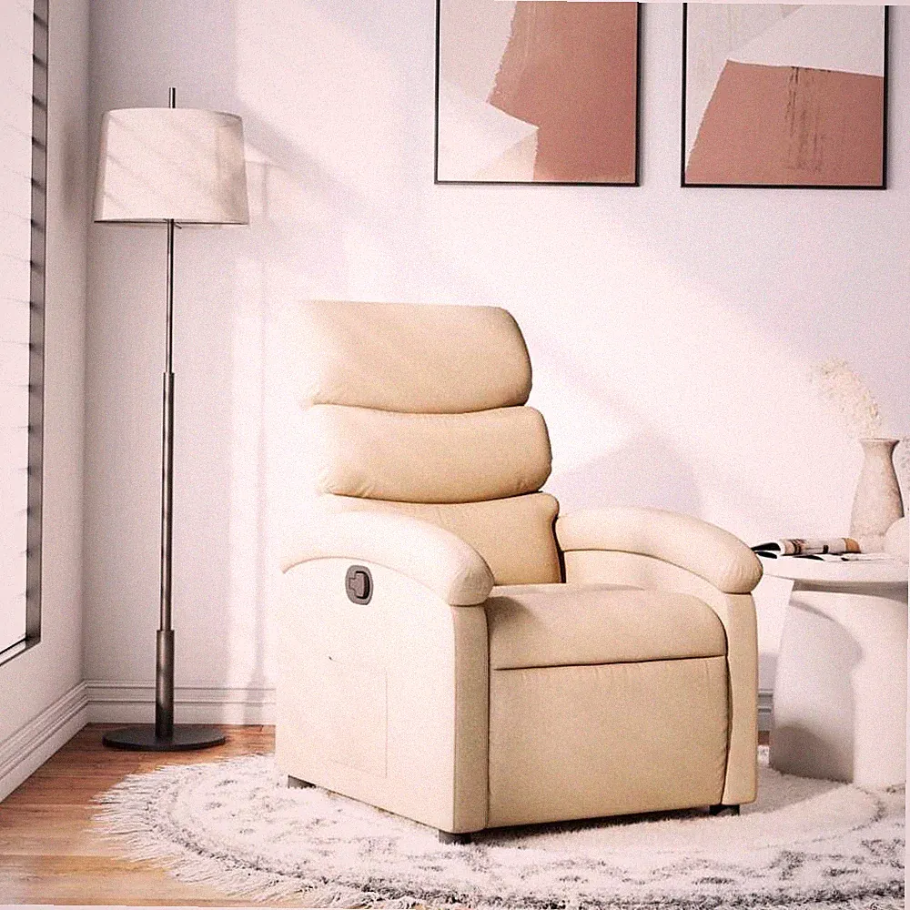 Recliner Chair Cream Fabric