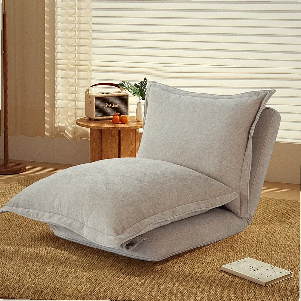 Recliner W adjustable backrest and headrest Dual-function tatami mat and chair