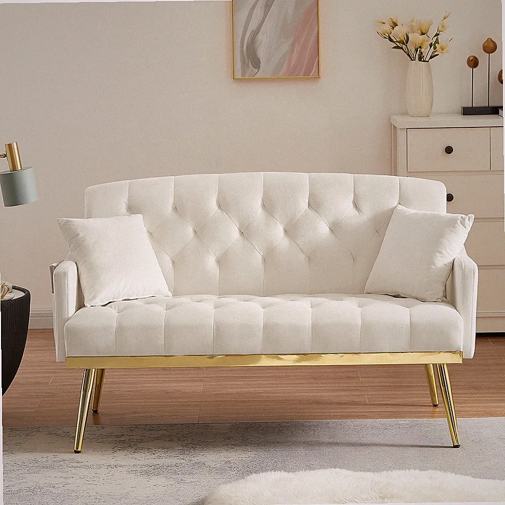 Sleeper Sofa Couch w/Pull Out Bed, Modern Velvet Convertible Sleeper Sofa Bed