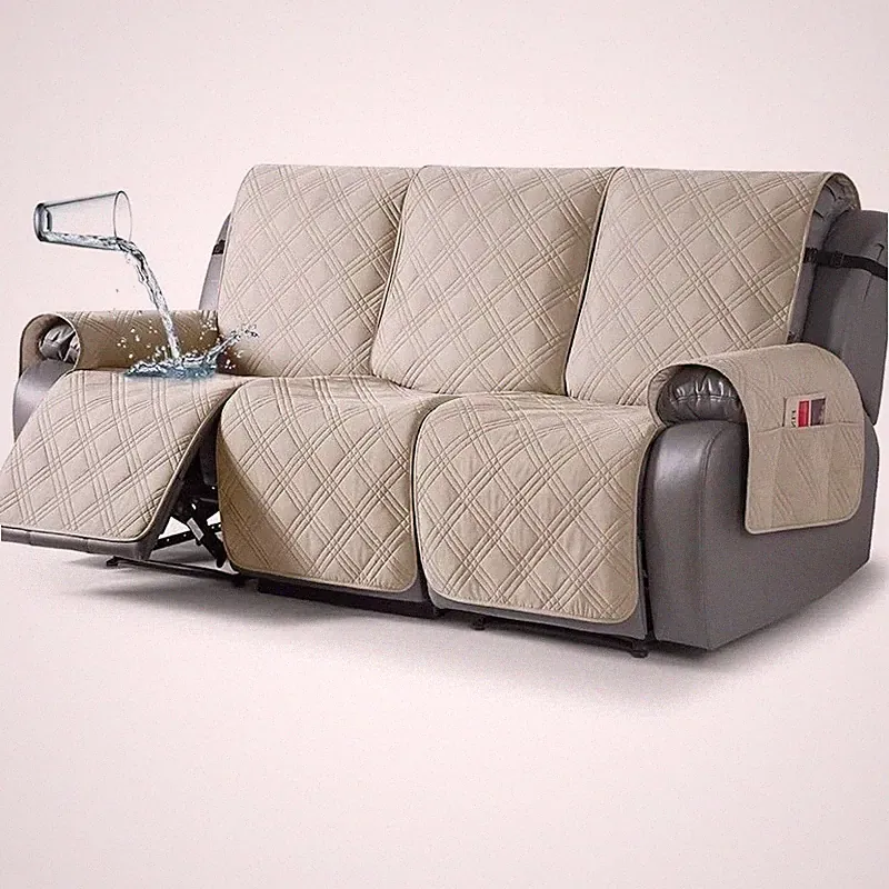 Waterproof 3 Seater Recliner Sofa Cover Durable Anti Slip Protector Easy Install